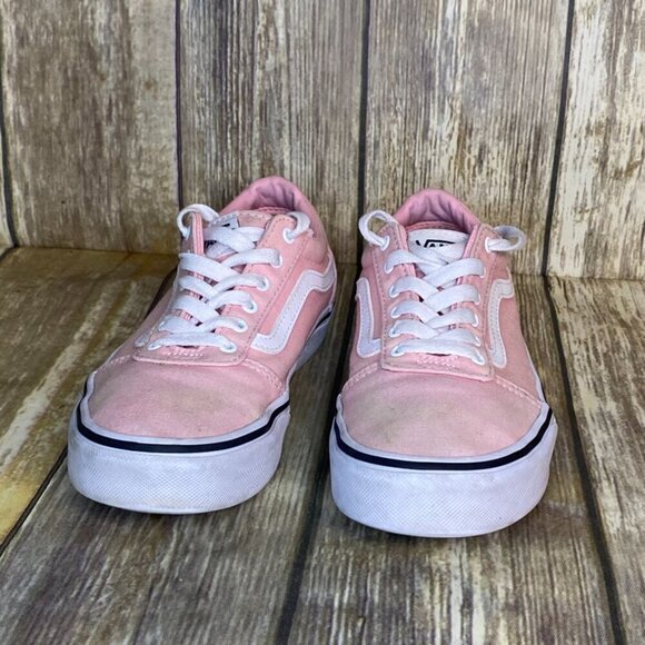VANS Off The Wall Girl's Light Pink Low Top Skater Style Sneakers Size 4 - Picture 2 of 8